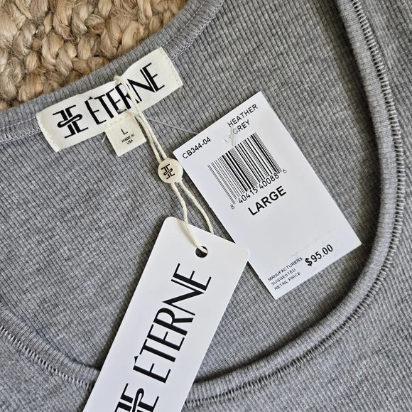 Eterne Gray Sleeveless Fitted Crop Tank - Picture 4 of 7